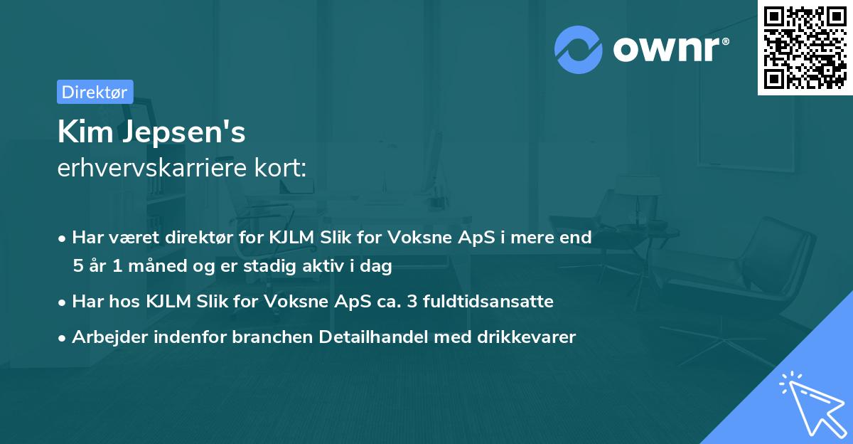 Kim Jepsen's erhvervskarriere kort