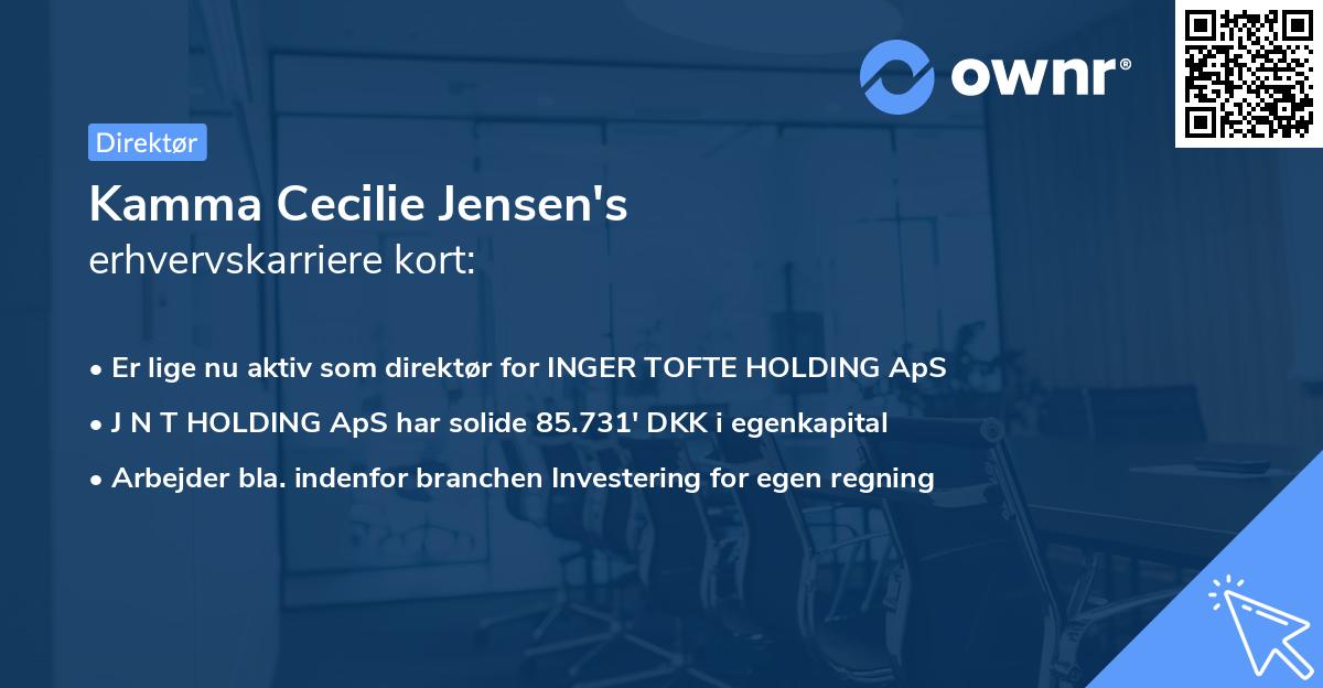Kamma Cecilie Jensen's erhvervskarriere kort