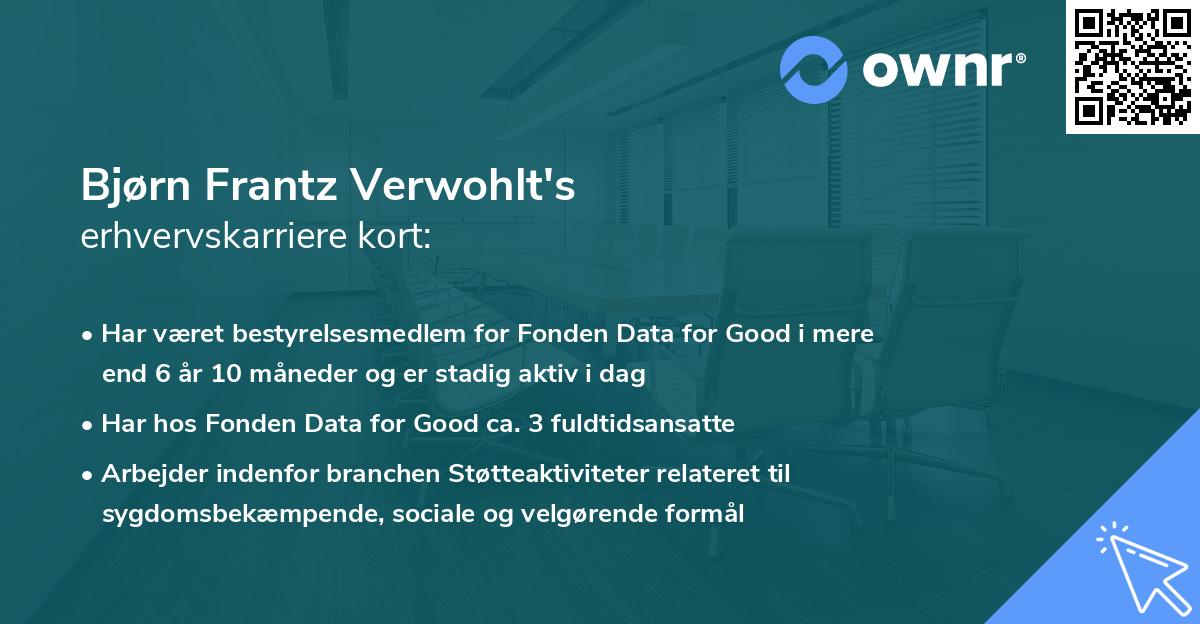 Bjørn Frantz Verwohlt's erhvervskarriere kort