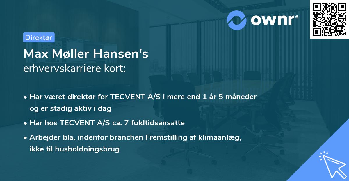 Max Møller Hansen's erhvervskarriere kort