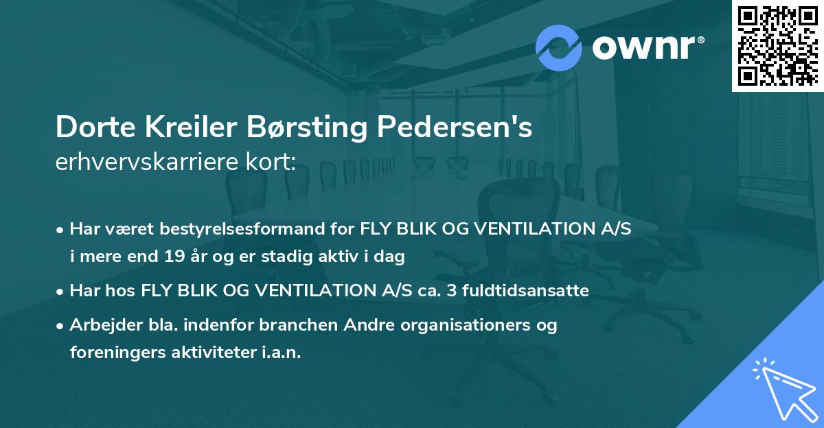 Dorte Kreiler Børsting Pedersen's erhvervskarriere kort