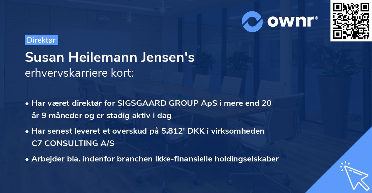 Susan Heilemann Jensen's erhvervskarriere kort