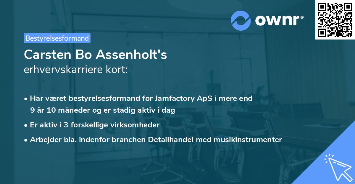 Carsten Bo Assenholt's erhvervskarriere kort