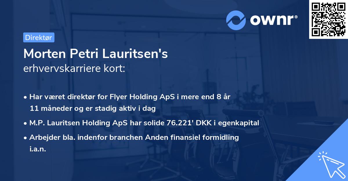 Morten Petri Lauritsen's erhvervskarriere kort