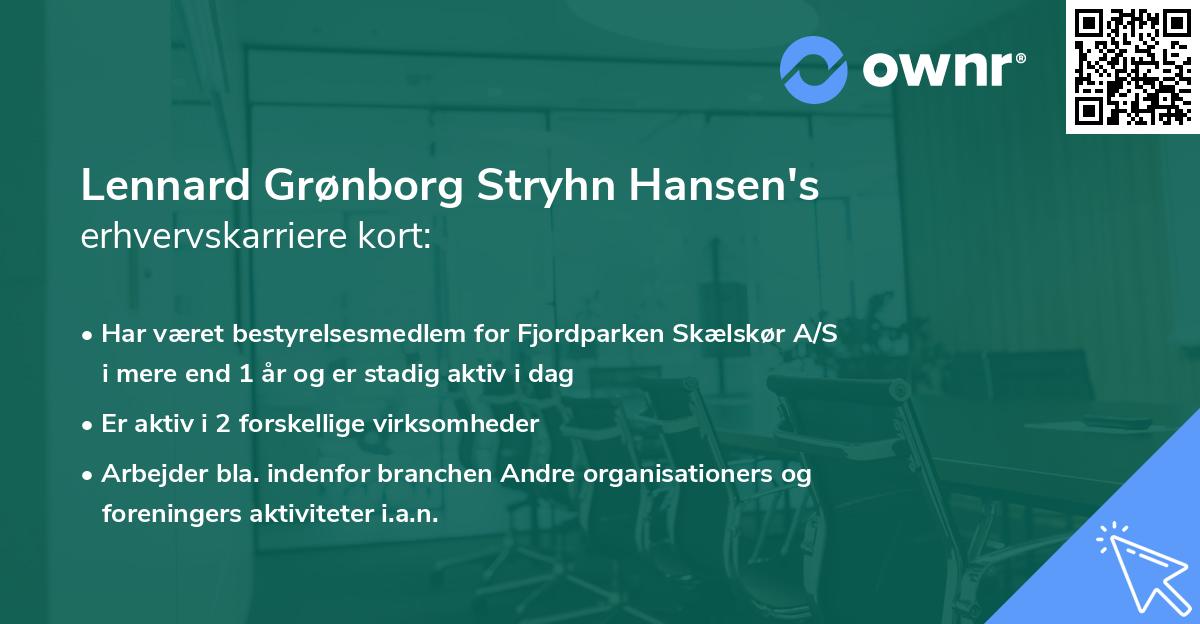 Lennard Grønborg Stryhn Hansen's erhvervskarriere kort