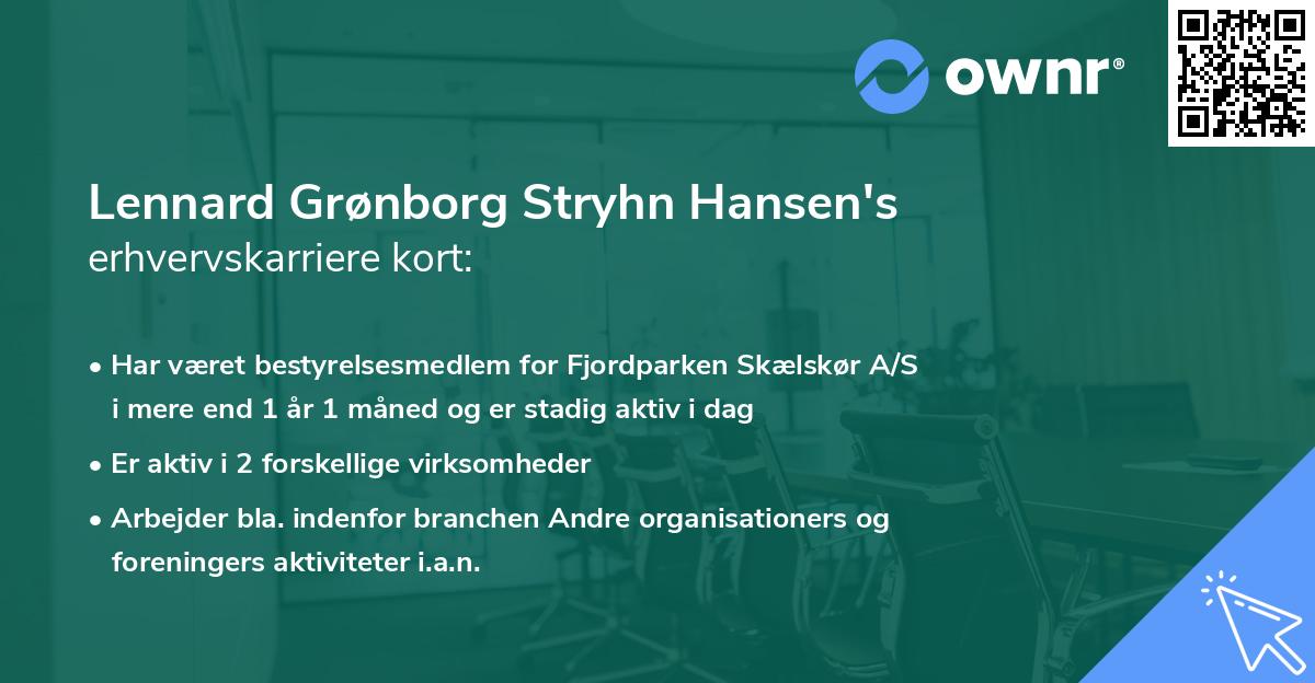 Lennard Grønborg Stryhn Hansen's erhvervskarriere kort