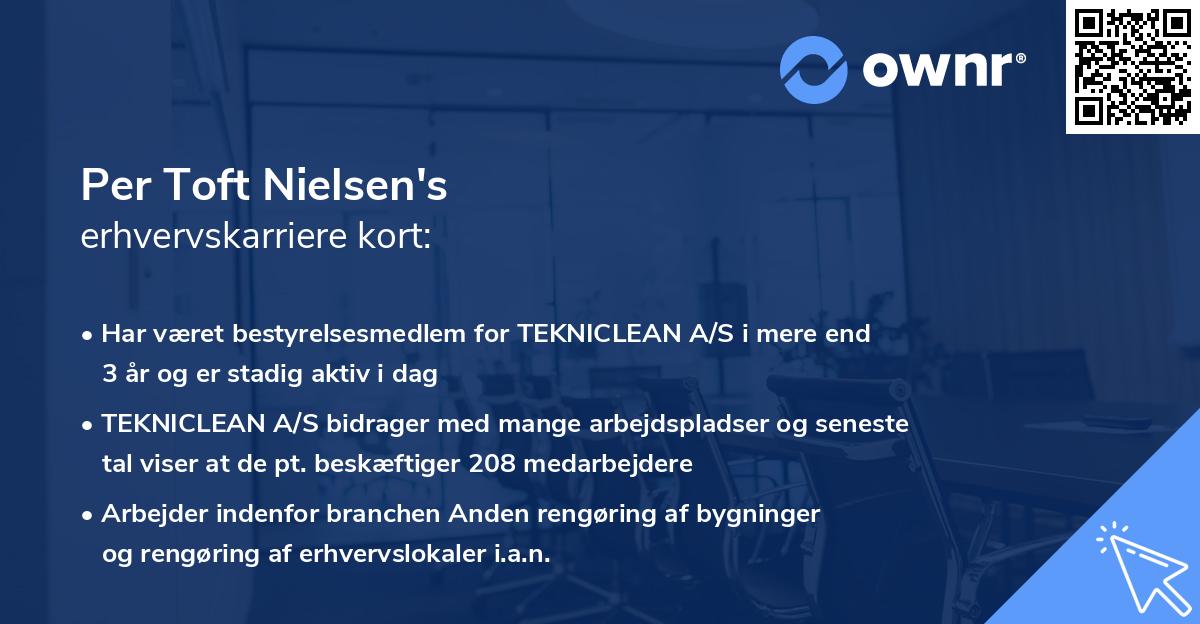 Per Toft Nielsen's erhvervskarriere kort