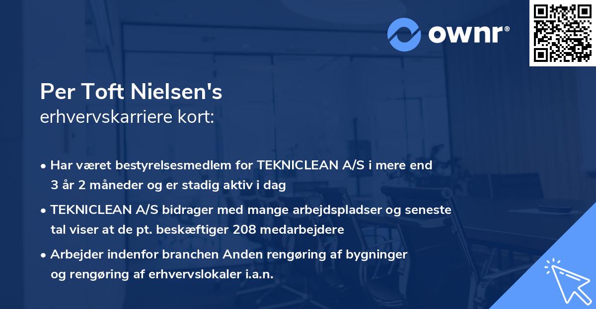 Per Toft Nielsen's erhvervskarriere kort