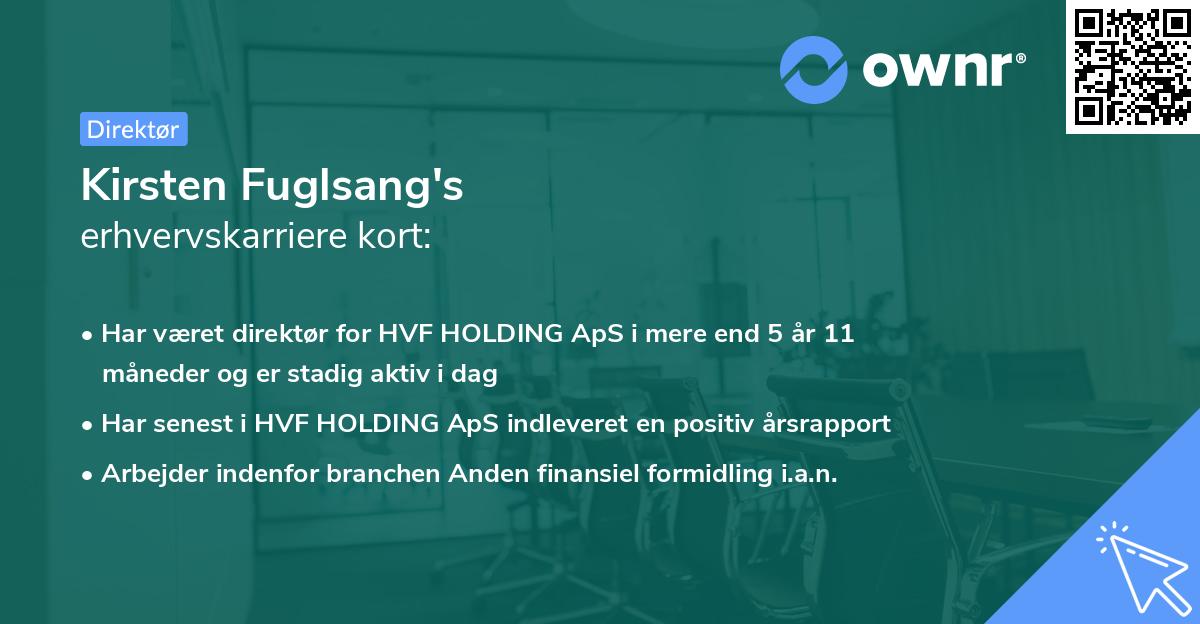 Kirsten Fuglsang's erhvervskarriere kort