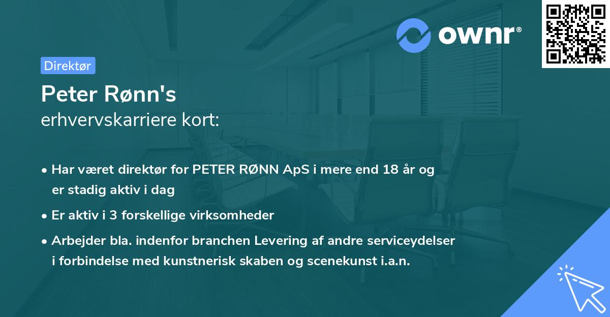 Peter Rønn's erhvervskarriere kort