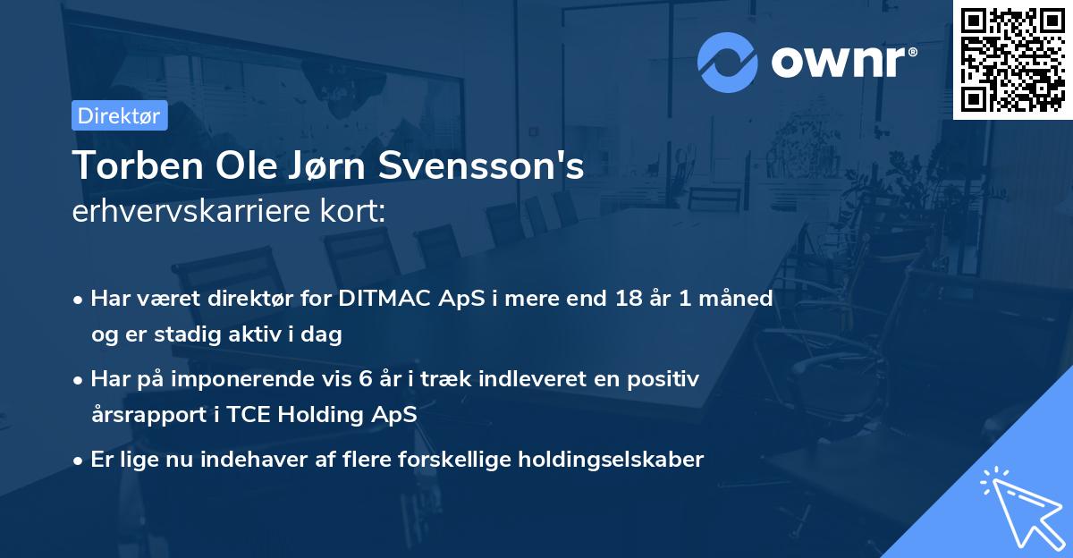 Torben Ole Jørn Svensson's erhvervskarriere kort
