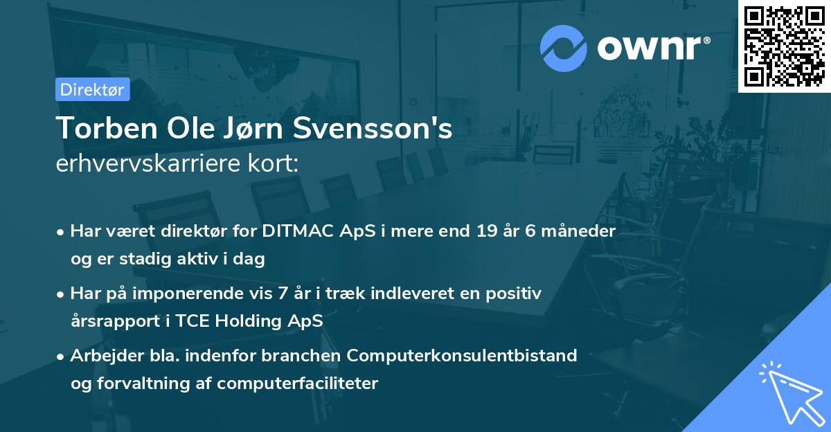 Torben Ole Jørn Svensson's erhvervskarriere kort