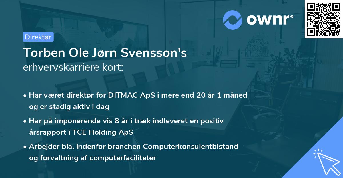 Torben Ole Jørn Svensson's erhvervskarriere kort