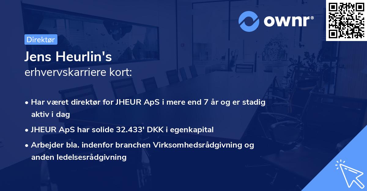 Jens Heurlin's erhvervskarriere kort