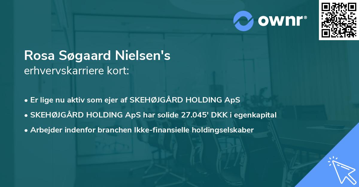 Rosa Søgaard Nielsen's erhvervskarriere kort