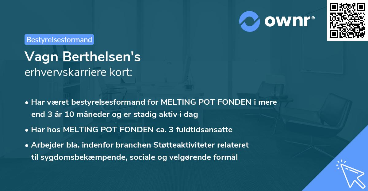 Vagn Berthelsen's erhvervskarriere kort