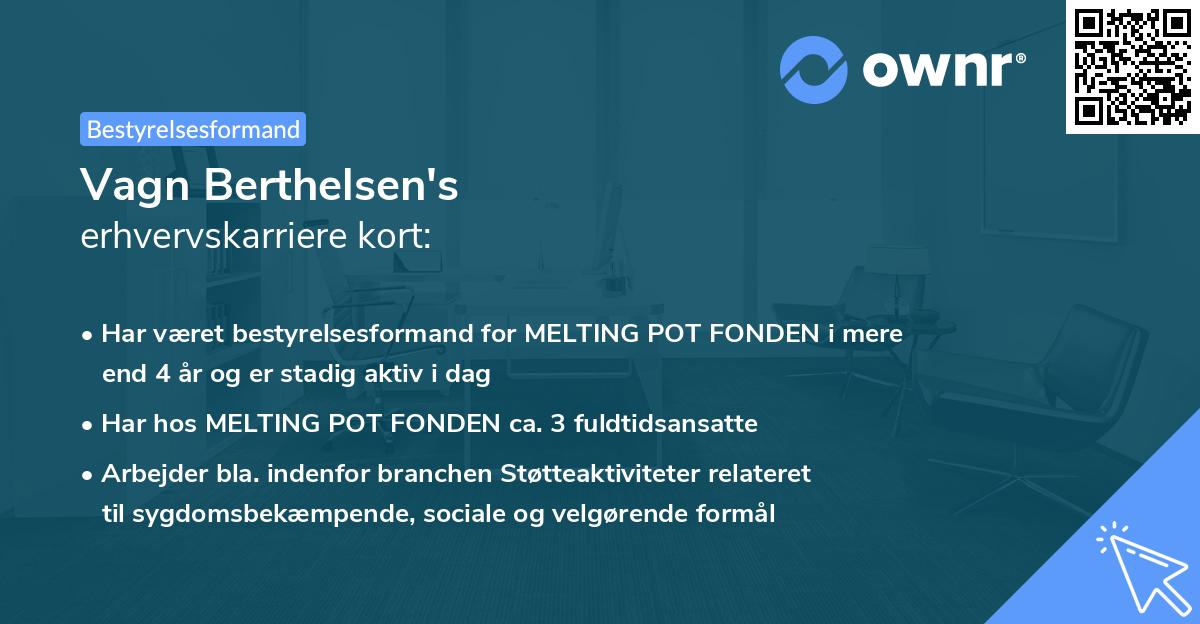 Vagn Berthelsen's erhvervskarriere kort