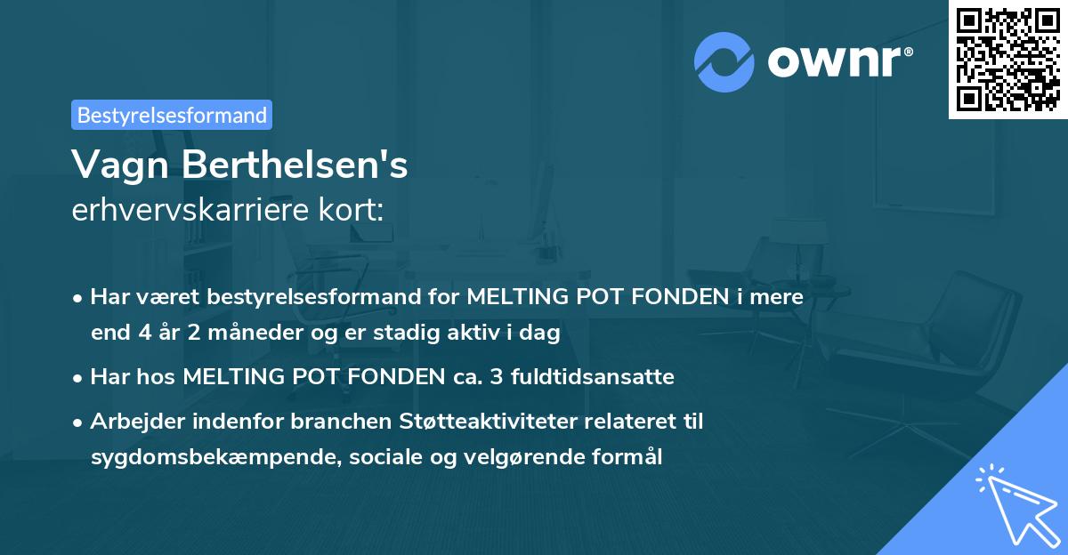 Vagn Berthelsen's erhvervskarriere kort