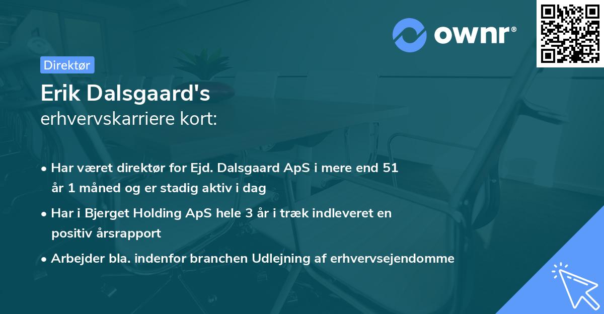 Erik Dalsgaard's erhvervskarriere kort