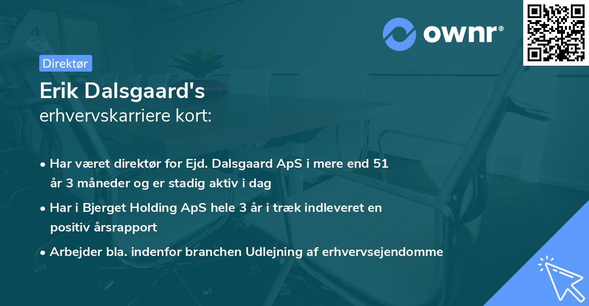 Erik Dalsgaard's erhvervskarriere kort