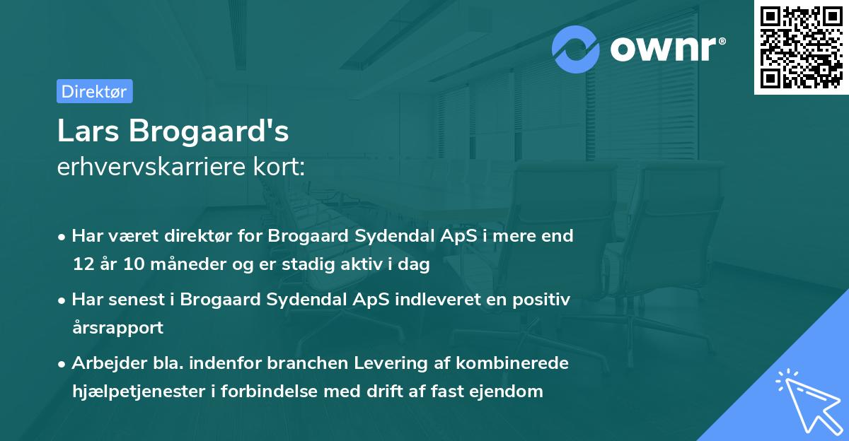Lars Brogaard's erhvervskarriere kort