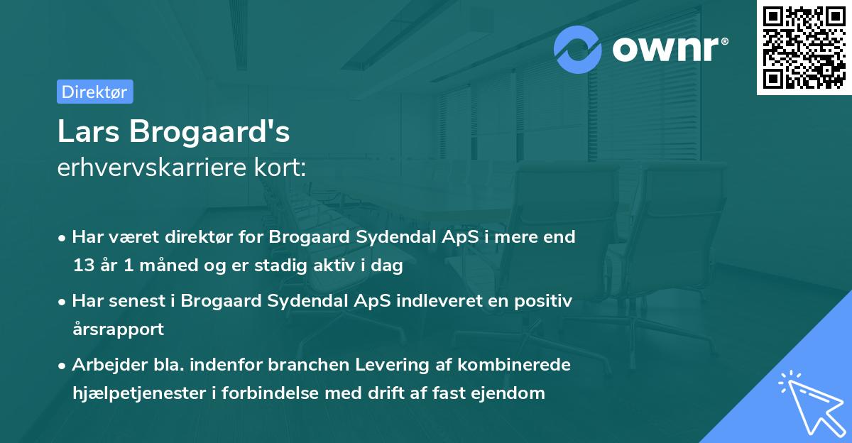 Lars Brogaard's erhvervskarriere kort