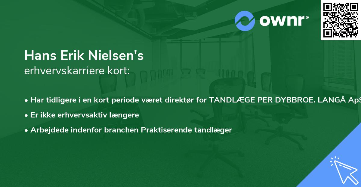 Hans Erik Nielsen's erhvervskarriere kort
