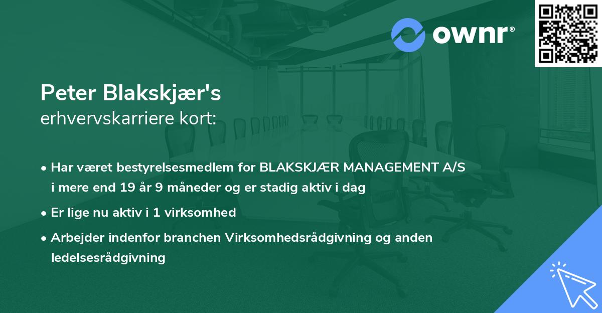 Peter Blakskjær's erhvervskarriere kort