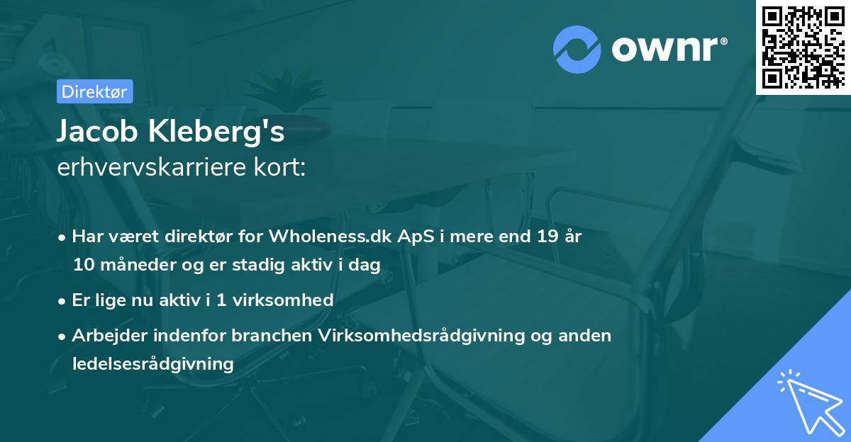 Jacob Kleberg's erhvervskarriere kort