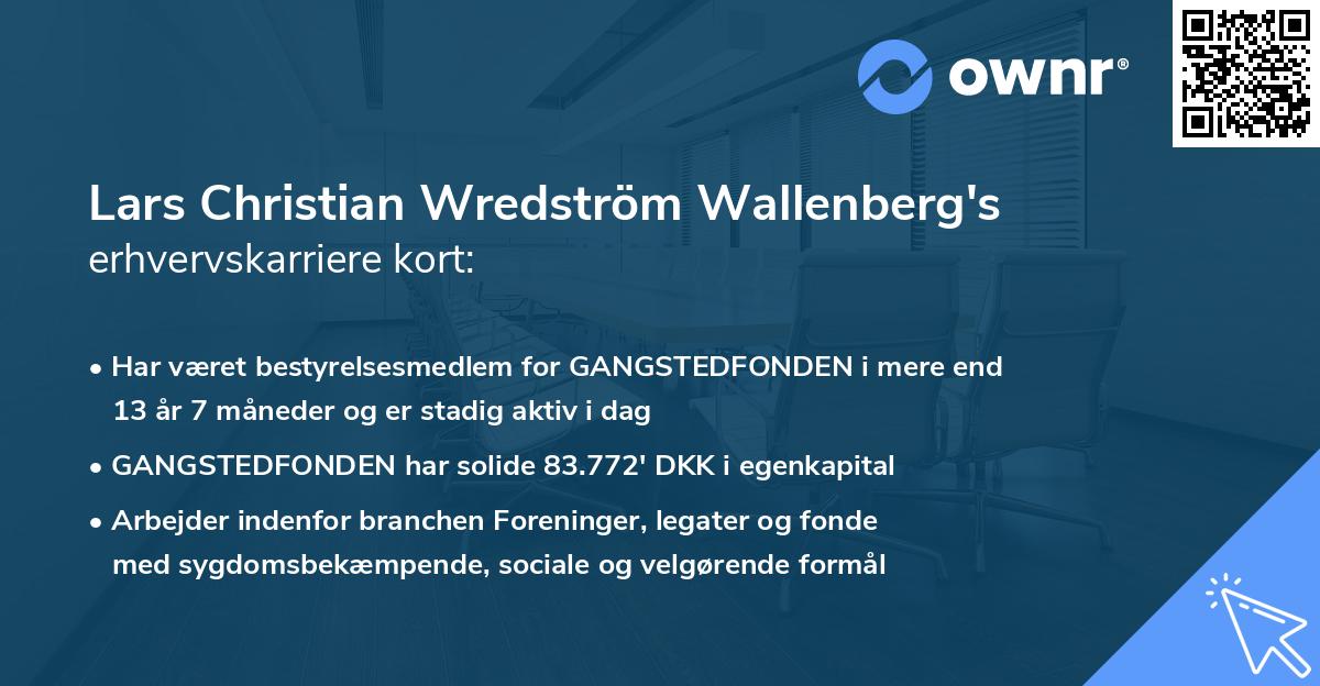 Lars Christian Wredström Wallenberg's erhvervskarriere kort