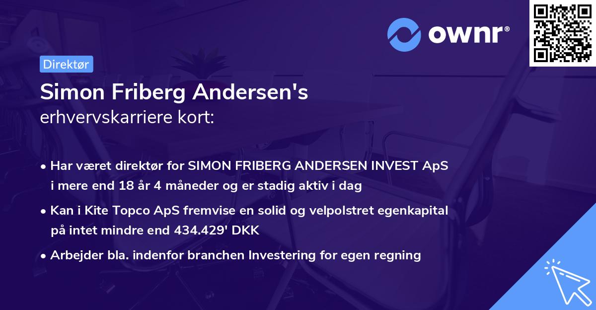 Simon Friberg Andersen's erhvervskarriere kort