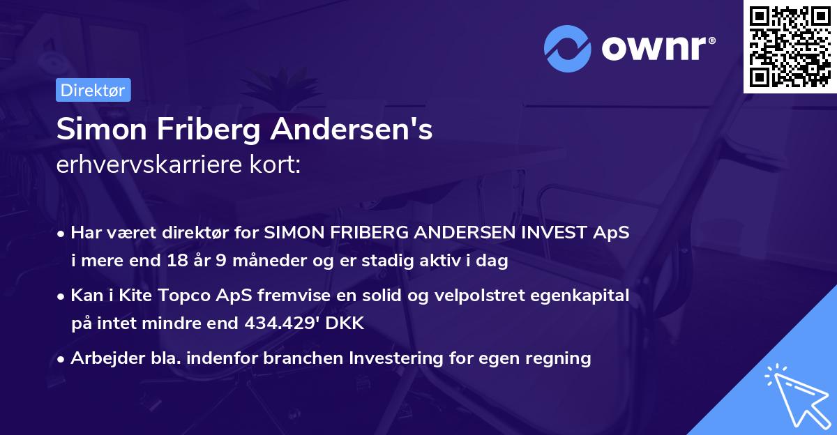 Simon Friberg Andersen's erhvervskarriere kort