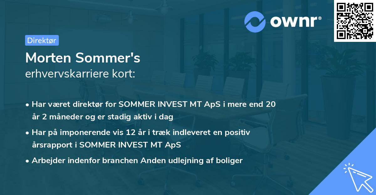 Morten Sommer's erhvervskarriere kort