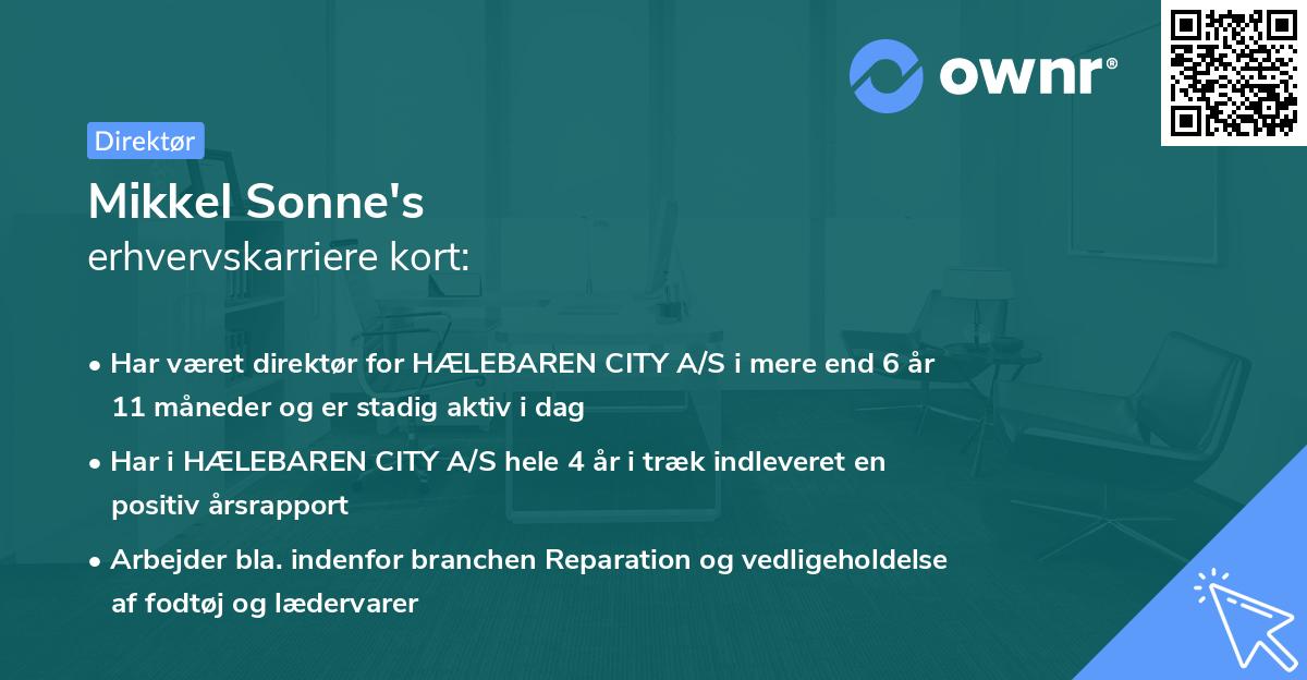 Mikkel Sonne's erhvervskarriere kort