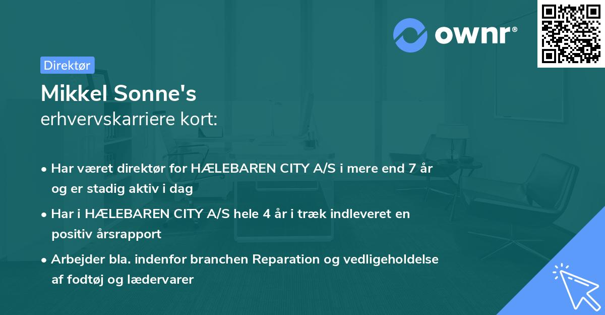 Mikkel Sonne's erhvervskarriere kort