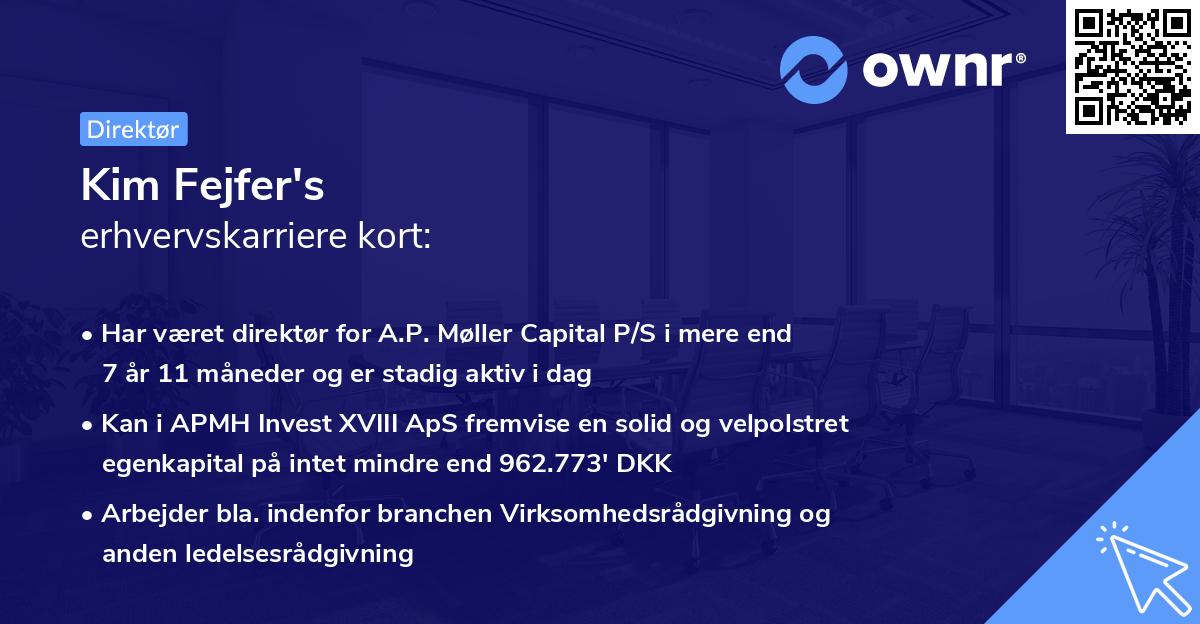 Kim Fejfer's erhvervskarriere kort