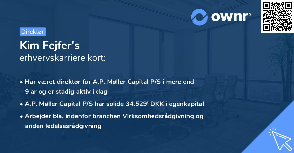 Kim Fejfer's erhvervskarriere kort