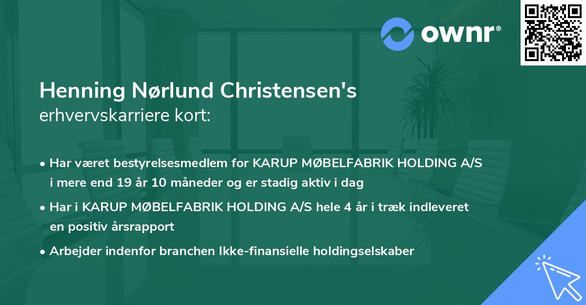 Henning Nørlund Christensen's erhvervskarriere kort