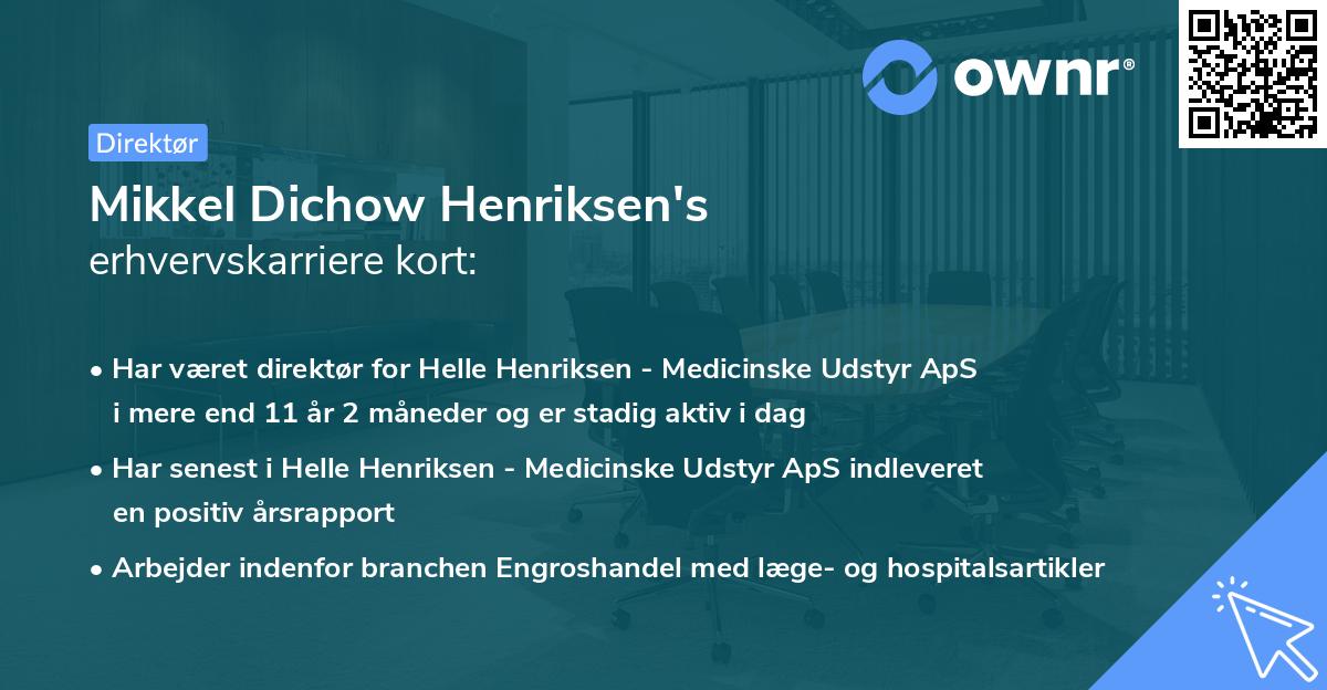 Mikkel Dichow Henriksen's erhvervskarriere kort