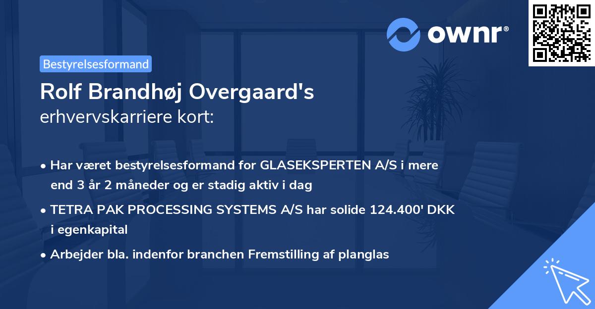 Rolf Brandhøj Overgaard's erhvervskarriere kort