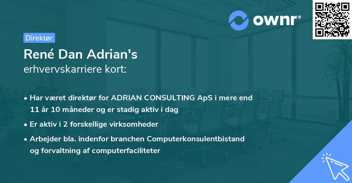René Dan Adrian's erhvervskarriere kort