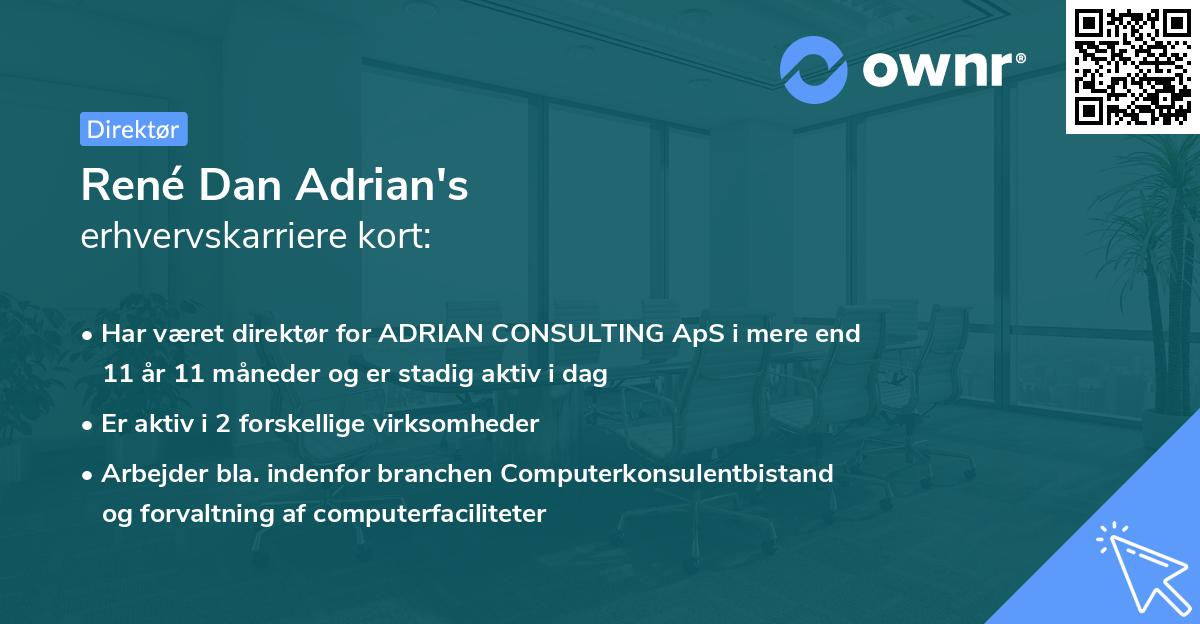 René Dan Adrian's erhvervskarriere kort