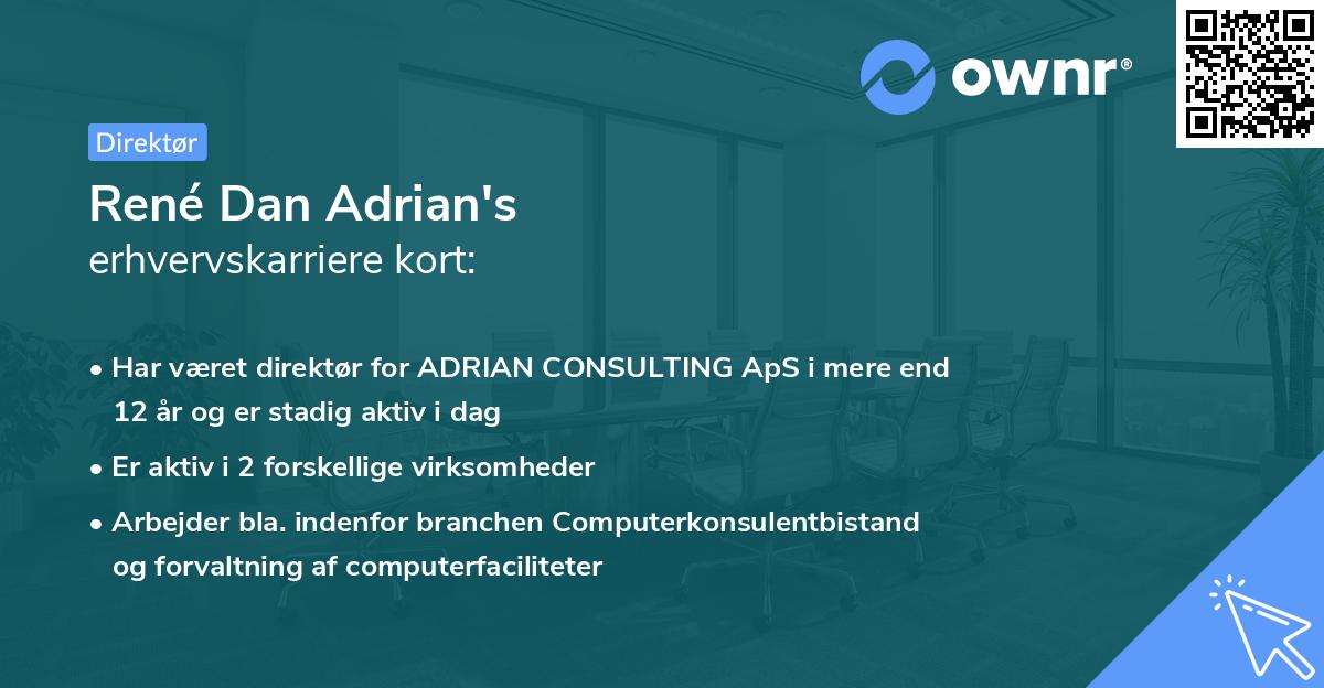 René Dan Adrian's erhvervskarriere kort