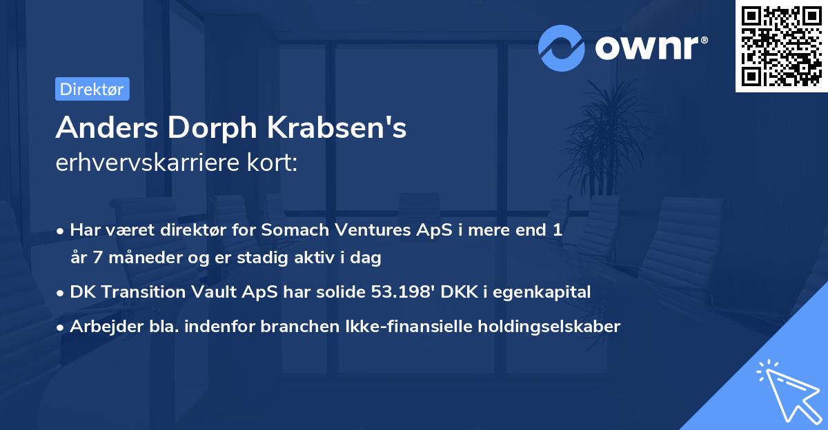 Anders Dorph Krabsen's erhvervskarriere kort