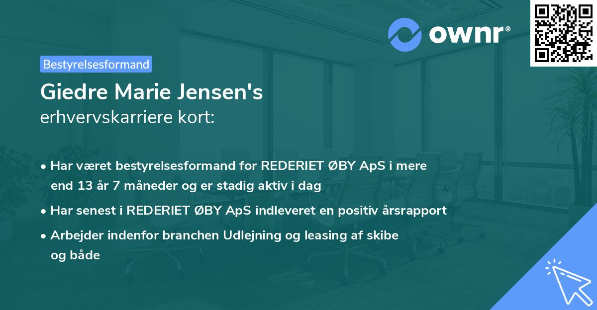 Giedre Marie Jensen's erhvervskarriere kort