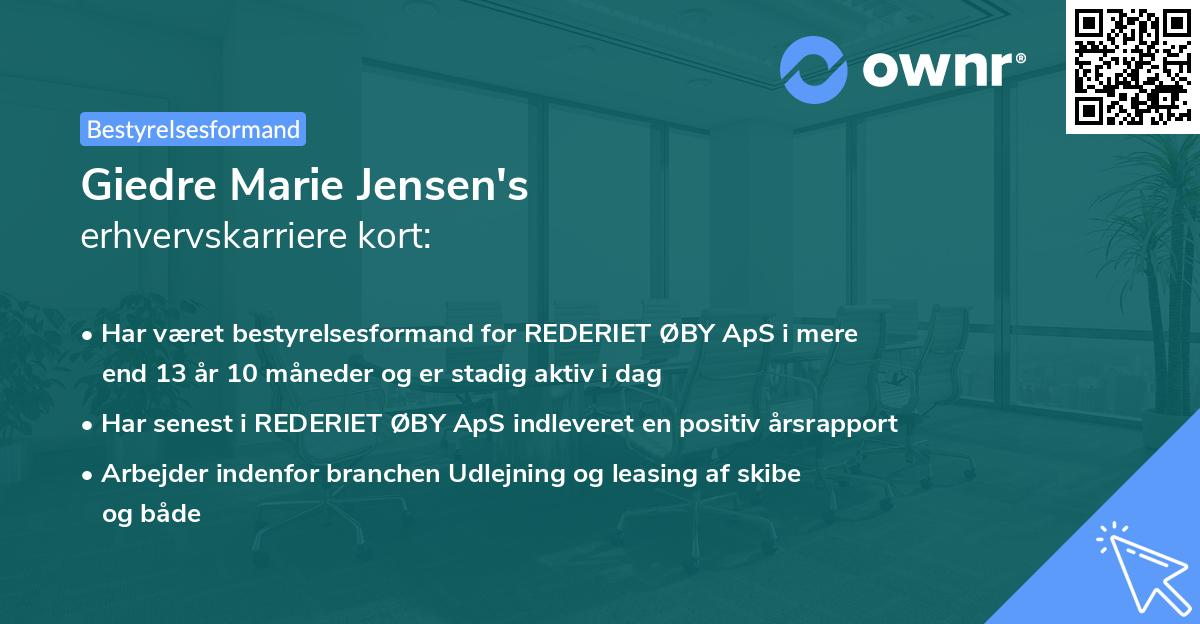 Giedre Marie Jensen's erhvervskarriere kort