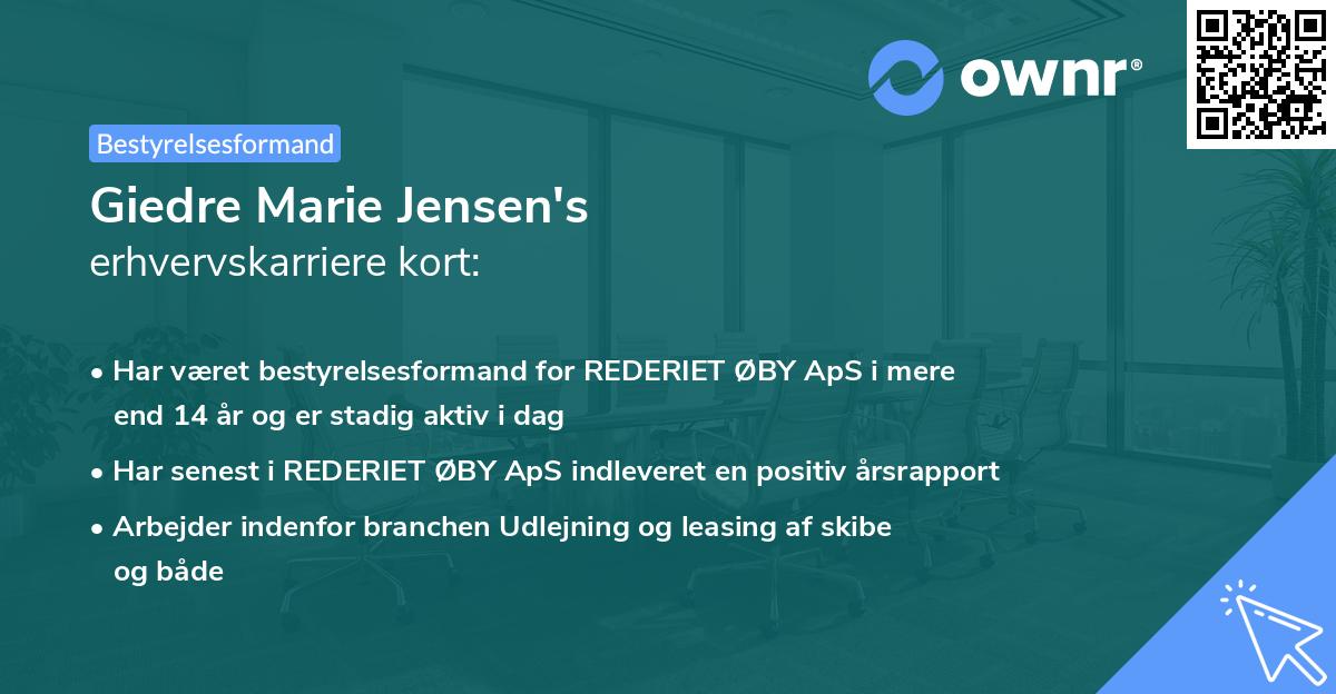 Giedre Marie Jensen's erhvervskarriere kort