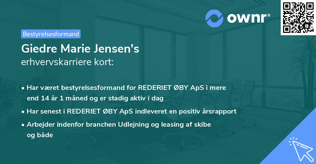Giedre Marie Jensen's erhvervskarriere kort