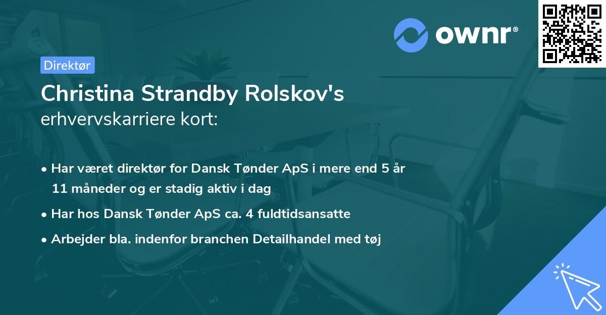 Christina Strandby Rolskov's erhvervskarriere kort