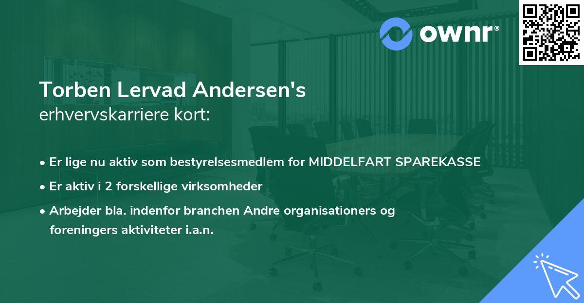 Torben Lervad Andersen's erhvervskarriere kort